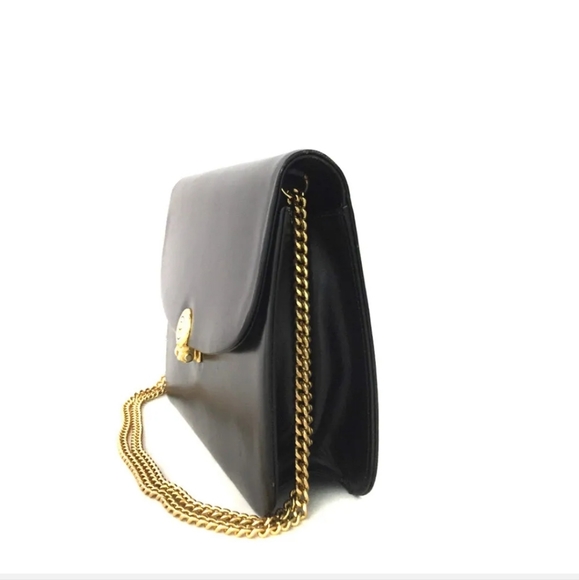 Christian Dior Black Leather Chain Shoulder Bag - Picture 3 of 10